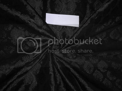 Spun Brocade Fabric Jet Black color 44&quot;