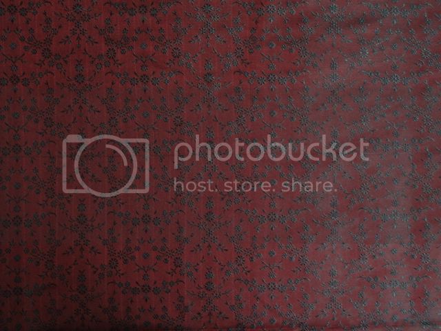 Pure Silk Brocade Fabric Rusty Red &amp; Black Color 44" wide BRO278[5]
