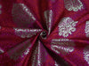 Pure Heavy Silk Brocade Fabric Pink,Red & Metallic Gold color 44" wide BRO255[2]