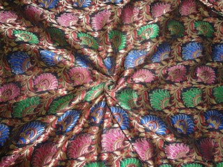Silk Brocade Fabric Black,Red,Blue,Pink,Green &amp; Metallic Gold color BRO278[1]
