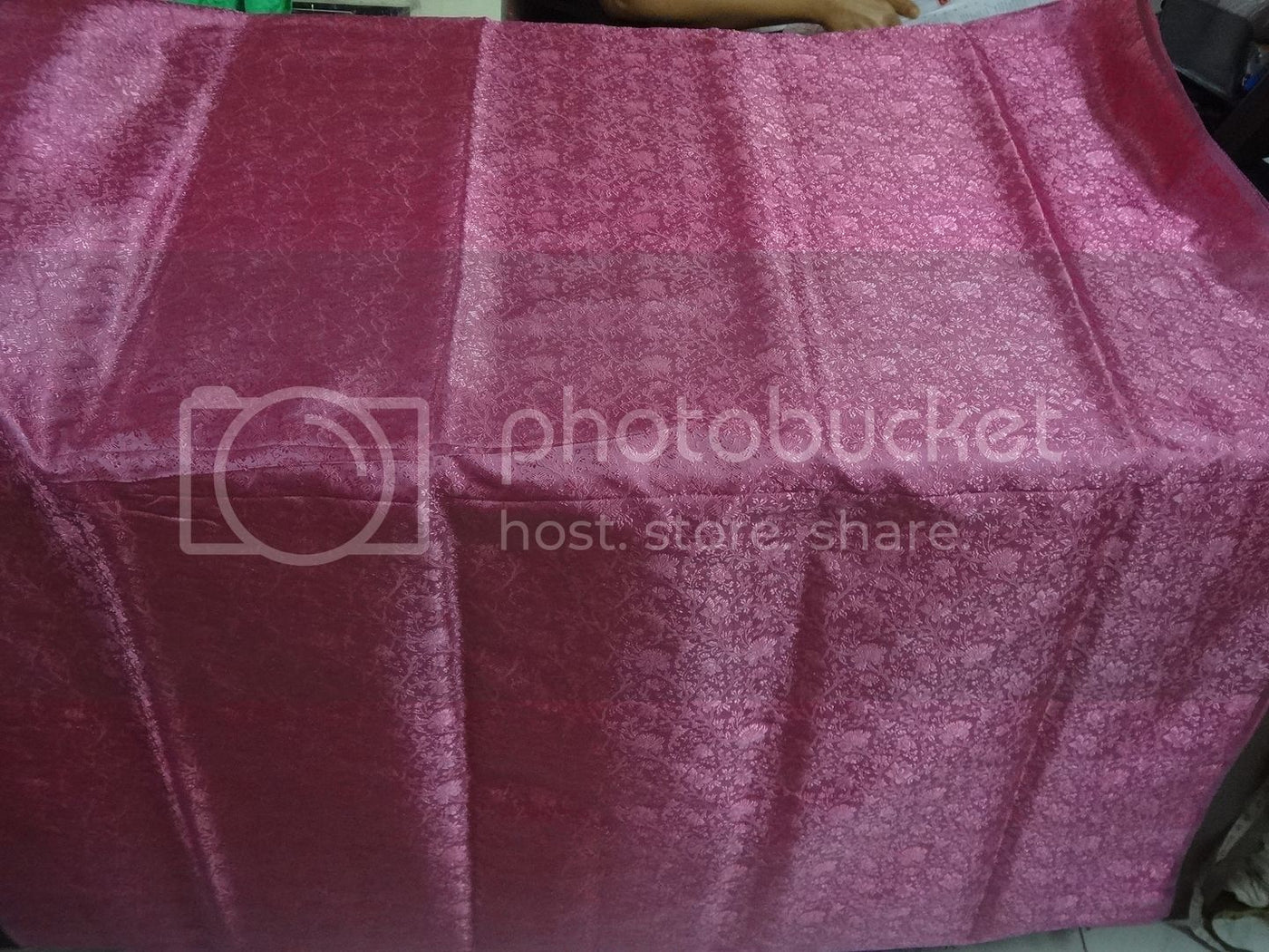 SILK BROCADE FABRIC Pink 44&quot;