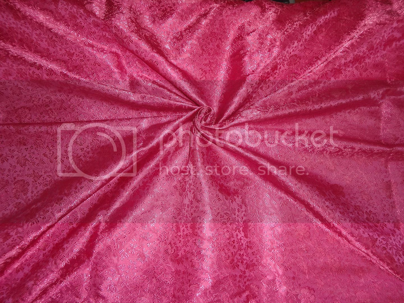 SILK BROCADE FABRIC Pink 44&quot;