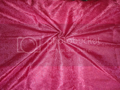SILK BROCADE FABRIC Pink 44&quot;