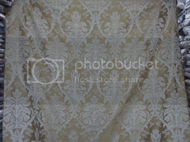 Silk taffeta jacquard fabric Dark Cream &amp; Gold 54&quot; wide-Damask fabric TAFJAC2[1]