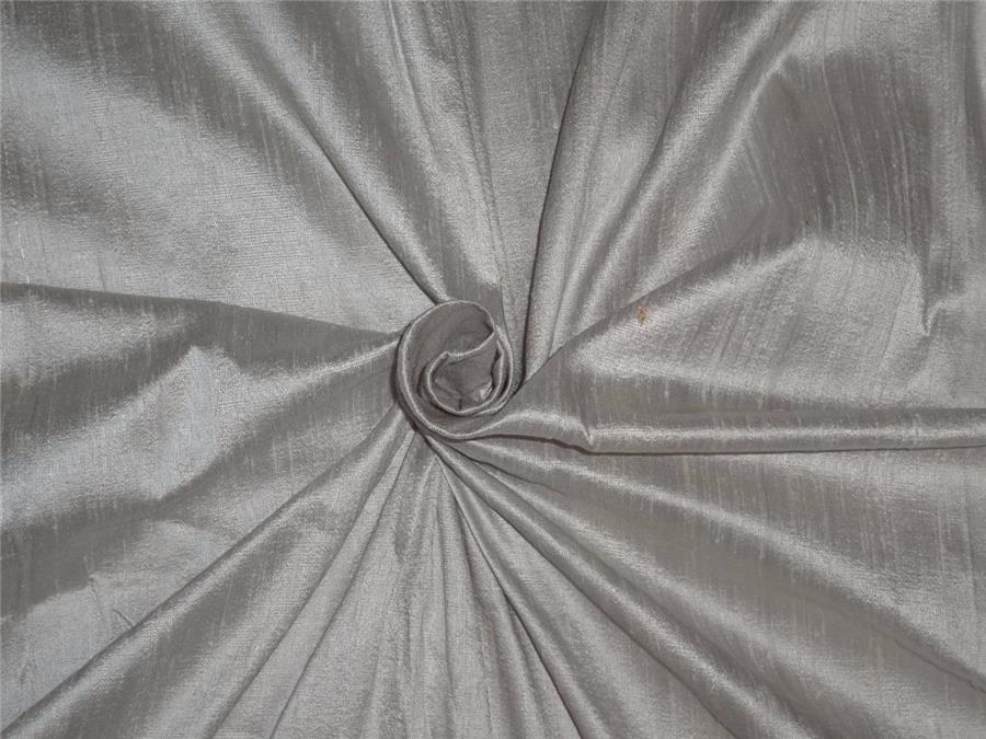 100% Pure Silk Dupioni Fabric dusty silver Color 54&quot; wide with Slubs MM73[3]