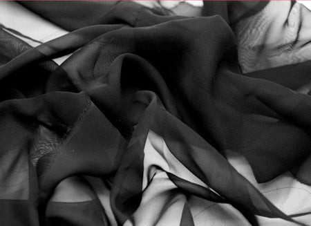 viscose Georgette fabric black colour 44&quot; wide