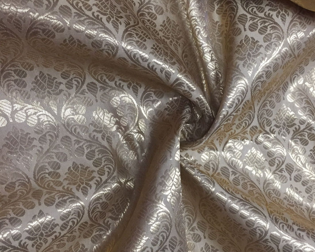 Silk Brocade fabric gold x metallic gold color 44" width BRO786[3]