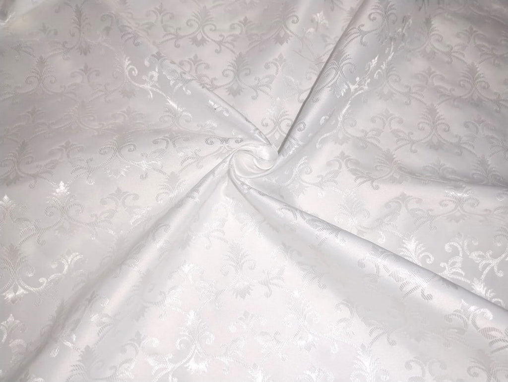 Silk Brocade fabric white ivory color 58" wide BRO801[3]
