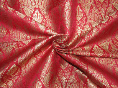 Silk Brocade fabric Red x metallic gold Color 44" wide BRO713[1]
