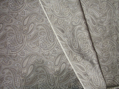 100% silk Brocade Jacquard Fabric paisleys khakhi brown 44&quot;BRO692[3]
