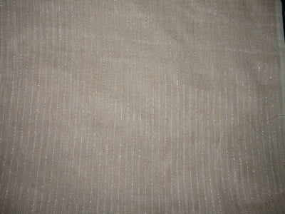 100% Linen Silver Lurex stripe 60's Lea Fabric ~ 58&quot; wide