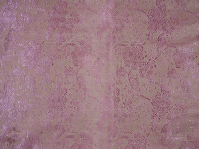 Silk Brocade fabric pink floral color 44" wide BRO716[1]
