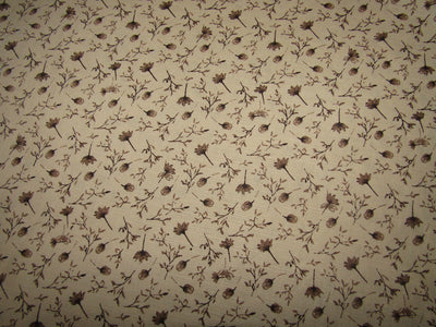 100% Linen Printed Brown color Fabric 58" wide [11481]