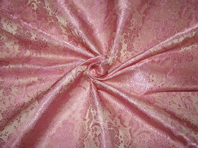 Silk Brocade fabric pink floral color 44" wide BRO716[1]