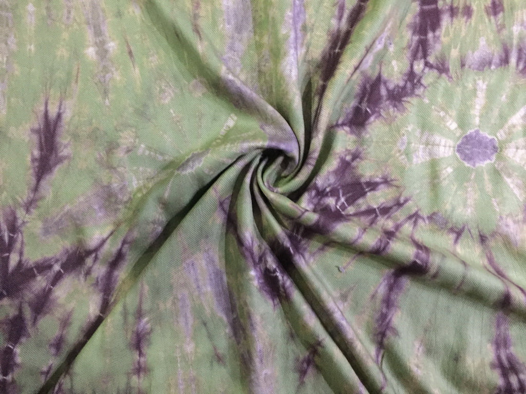 Tencel Dobby Tie Dye Green X Purple color Print ~ 58&quot; wide