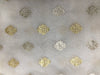 Cotton Chanderi silk fabric dyeable white with golden and silver motifs 44" wide