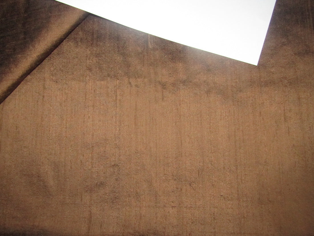 100% pure silk dupioni fabric BROWN 54&quot; wide with slubs