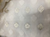Chanderi silk fabric dyeable natural white with silver motifs 44&quot; wide