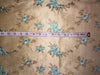 Polyester Dupion with embroidered flowers and metallic gold leaves 44&quot; wide