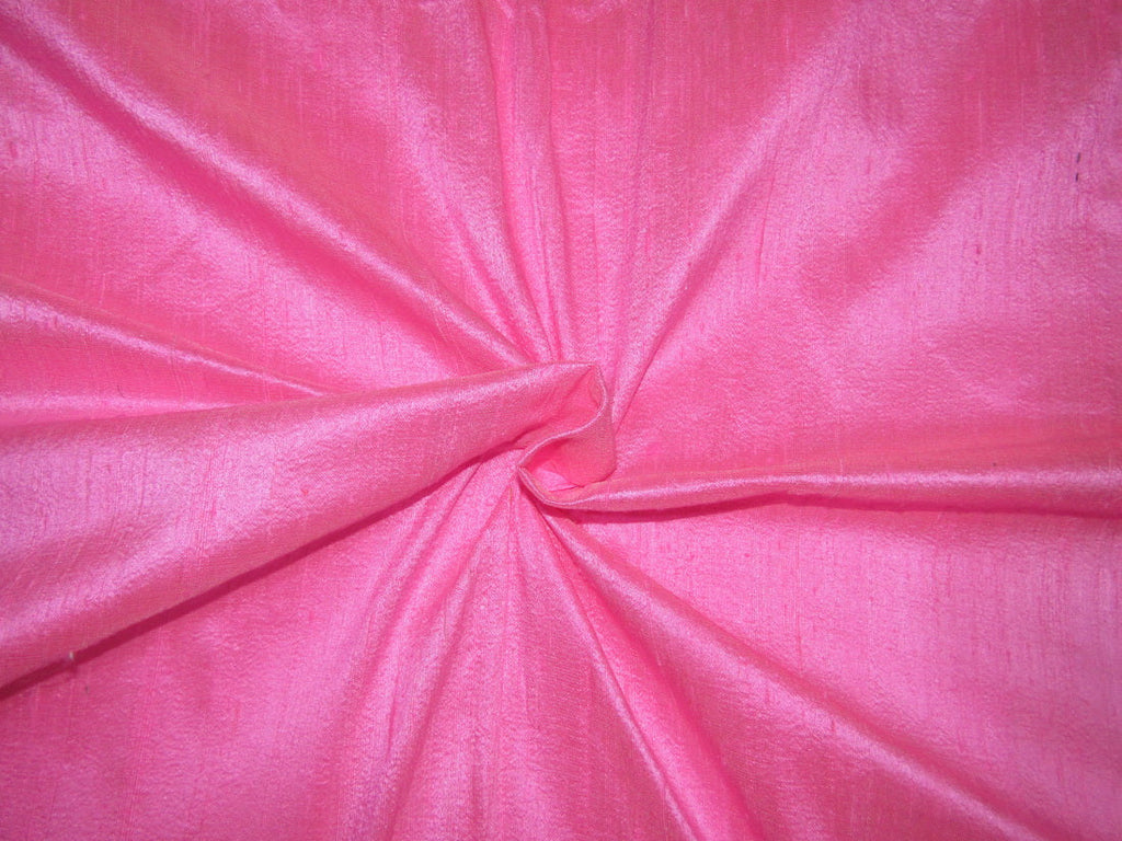 100% pure silk dupioni fabric pink 44&quot; with slubs
