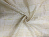 Chanderi tissue fabric off white with metallic gold Checks 44&quot; wide