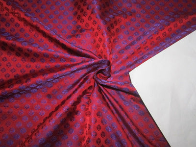 SILK BROCADE FABRIC Iridescent Blue &amp; Red colour 44&quot;BRO235[2]