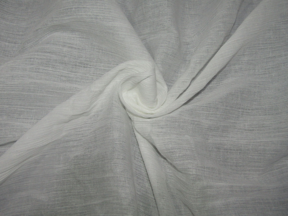 Cotton crush crepe ivory color fabric 40" wide [12760]