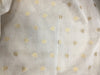 Chanderi silk fabric Leaf print with metallic gold border ~ 44&quot; wide [11065]