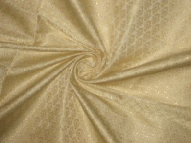 white colour brocade fabric w/gold motifs 44&quot; wide available for bulk preorder