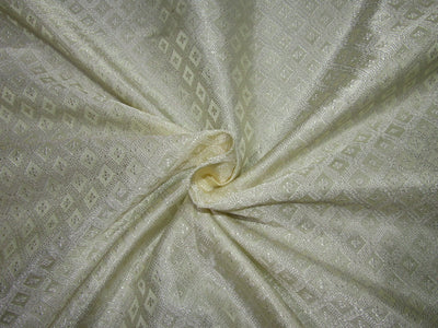 Silk Brocade fabric Golden Cream color 44" wide BRO176[1]