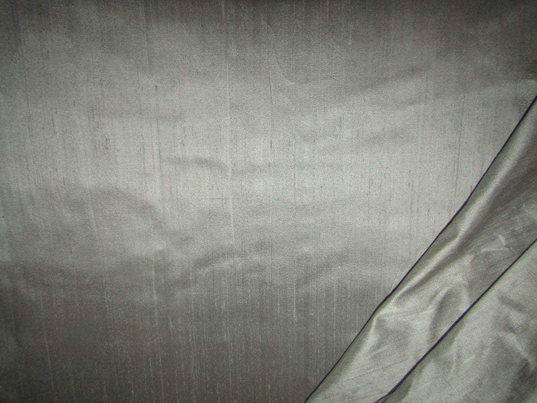 100% Pure Silk Dupion Fabric Dusty Grey 54&quot; WITH SLUBS MM84[6]