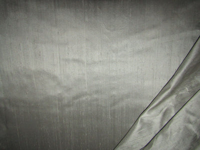 100% Pure Silk Dupion Fabric Dusty Grey 54&quot; WITH SLUBS