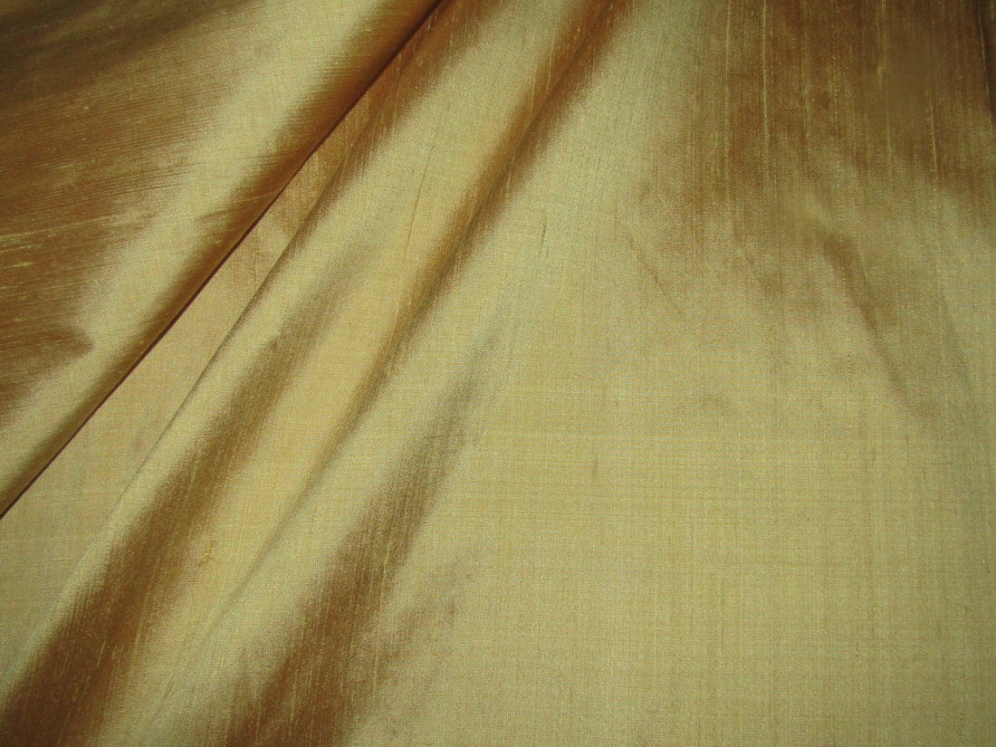 100% Pure Silk Dupion Fabric gold 54" wide WITH SLUBS MM103[4]