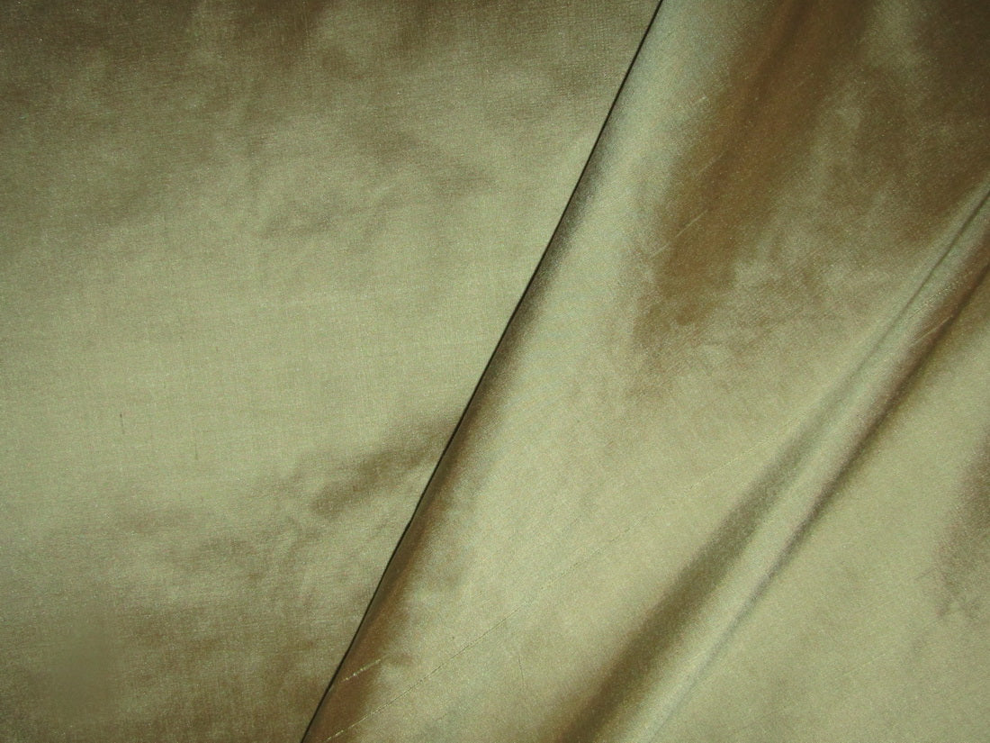 Pure SILK DUPIONI FABRIC golden olive color 54" wide DUP351[2]
