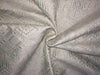 DUPIONI FABRIC 44&quot; synthetic pastel green with ivory embroidery