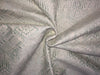 DUPIONI FABRIC 44&quot; synthetic pastel green with ivory embroidery