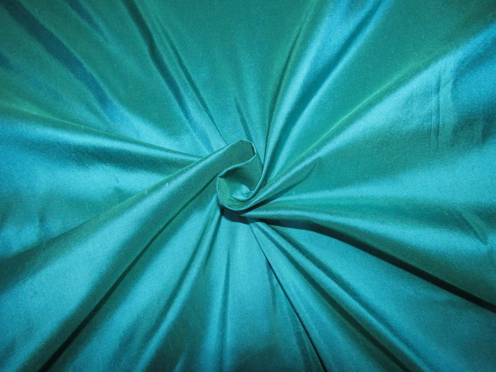 100% Pure silk dupion fabric kigfisher blue x green color 54" wide DUP284