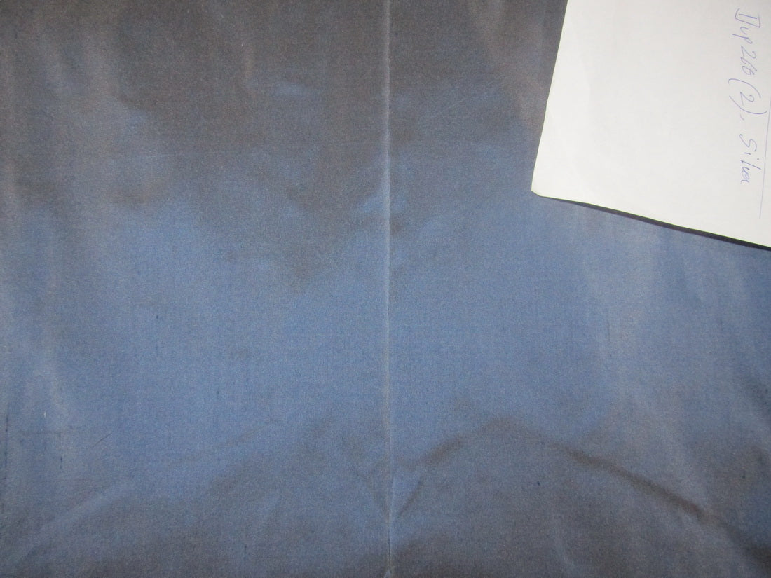 100% Pure silk dupion iridescent navy x brown colour 54&quot; wide DUP283