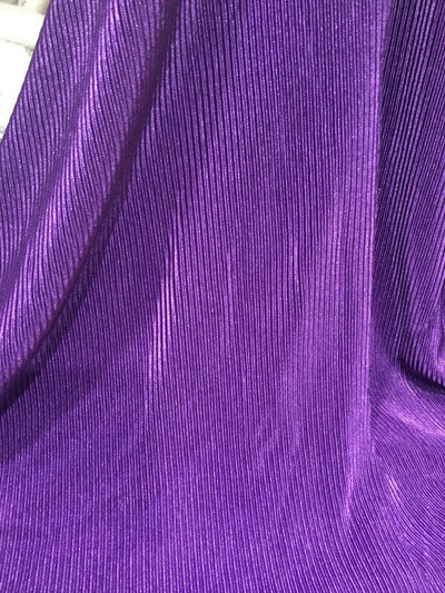 Purple color crushed polyester pleated satin fabric 59&quot;wide