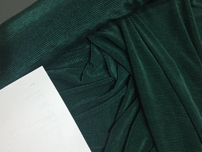 Emerald Green color crushed polyester pleated satin fabric 59&quot; wide