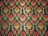 Silk Brocade fabric black red pink and green floral x metallic gold color 36" wide BRO720[3]