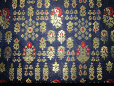 Silk Brocade fabric Navy Red x metallic gold color 44" wide BRO722[2]