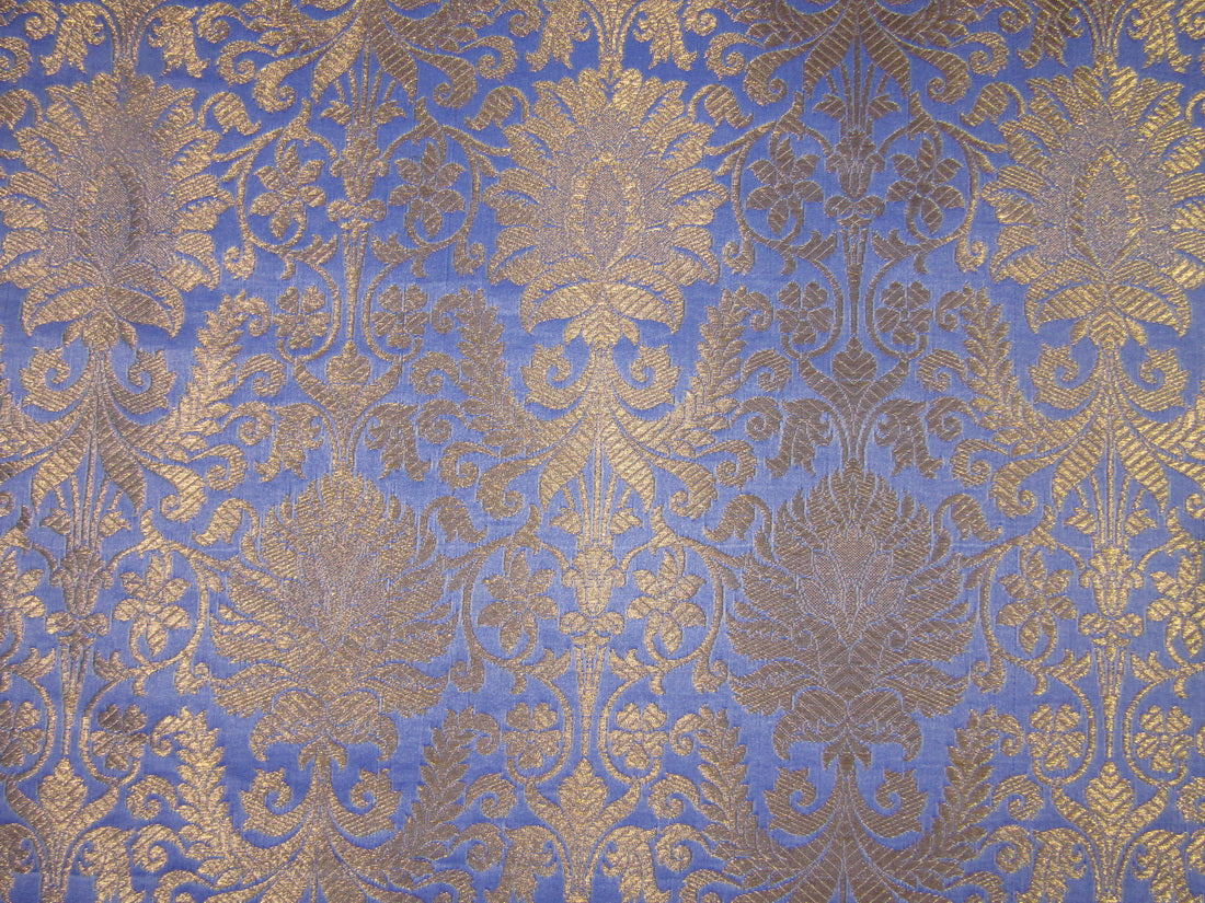 Silk Brocade fabric LAVENDER X METALLIC GOLD 44&quot;