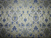 Silk Brocade fabric ivory ,royal blue x metallic gold color 44" wide BRO724[4]