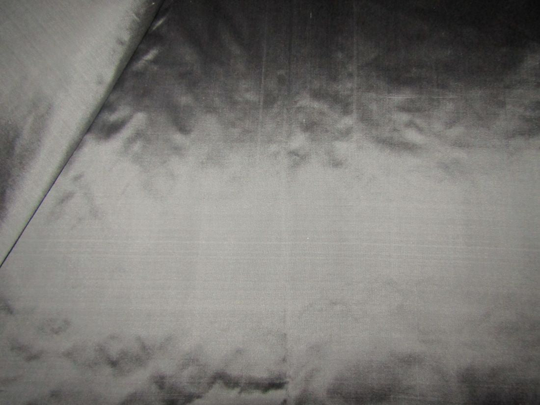 100% Pure Silk TAFFETA Iridescent Silver x Black Color Fabric 54" wide TAF249[2]