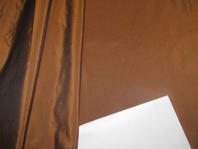 100% Pure SILK TAFFETA  Iridescent mustard brown x Black color Fabric 54&quot; wide.TAF#96[3]