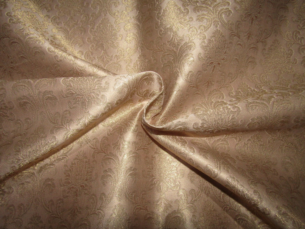 Silk Brocade fabric blush x metallic gold color 44" wide BRO726[3]