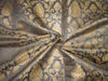 Silk Brocade fabric dark grey x metallic gold Color 44" wide BRO727[1]