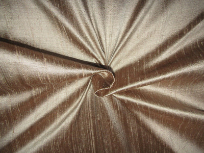 100% pure silk dupioni fabric iridescent golden brown color 54" wide with slubs