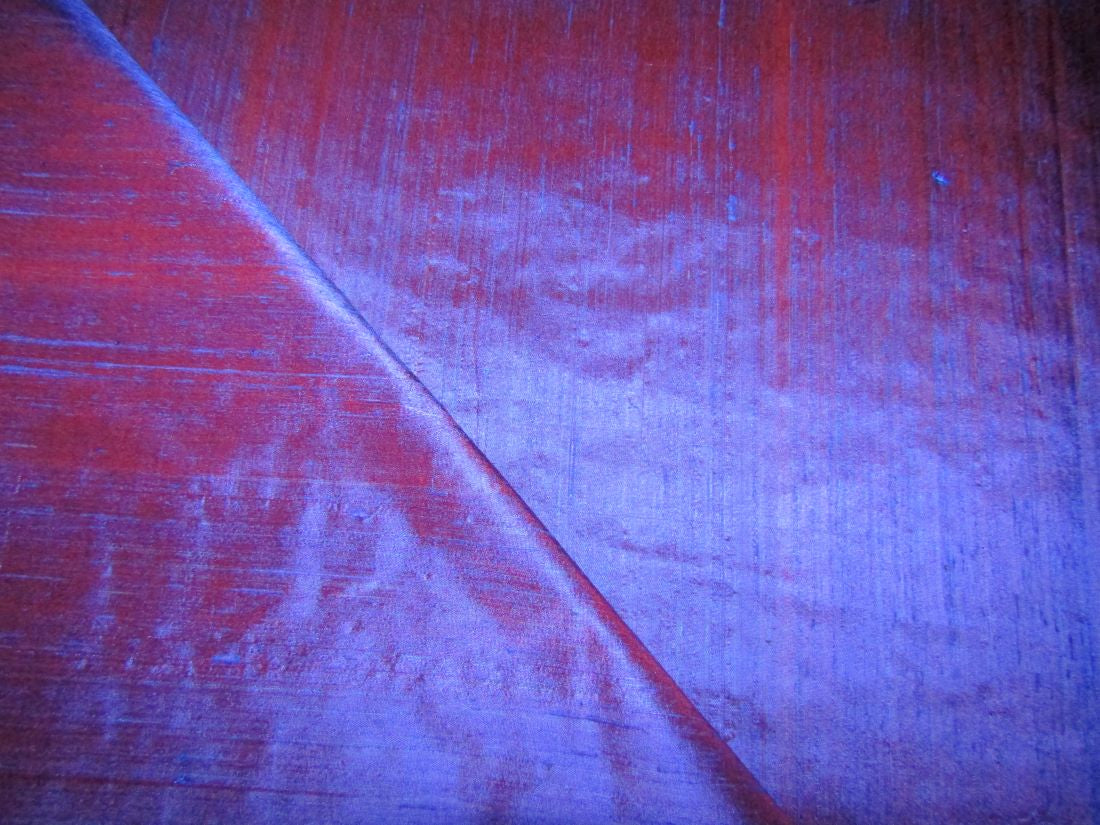 SILK Dupioni Royal Blue x Red Shot = [ purple iridescent ] Fabric 54&quot; wide.